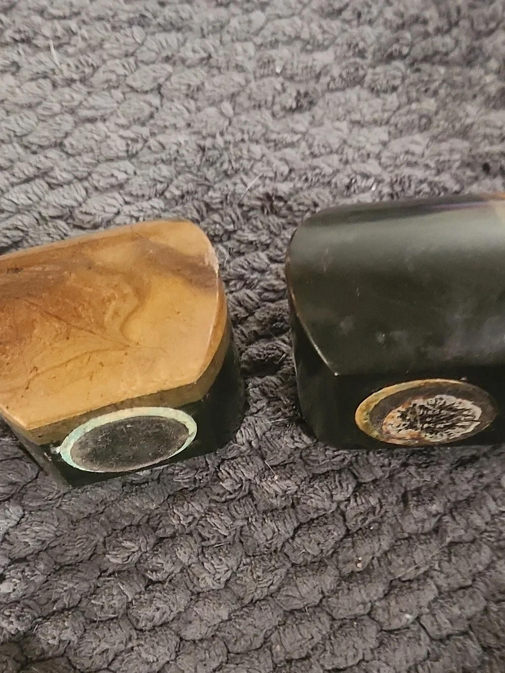 Black and Brown Vintage Marble Salt and Pepper Shaker Set - Made In Spain